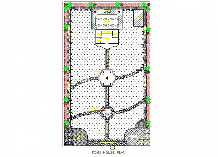 Farm house plan detail 2d view CAD block layout file in dwg format