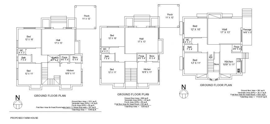 Farm house proposed layout plan drawing in dwg file.