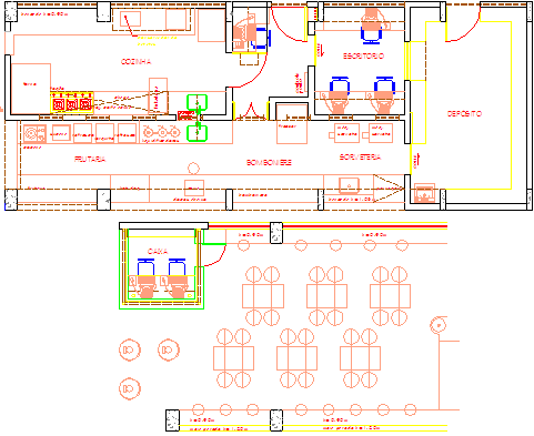 fast food restaurant dwg file
