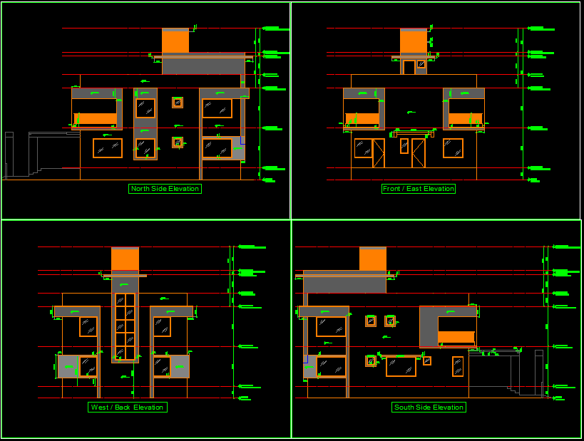 Elegant House Design CAD Drawing for Modern Residential Projects