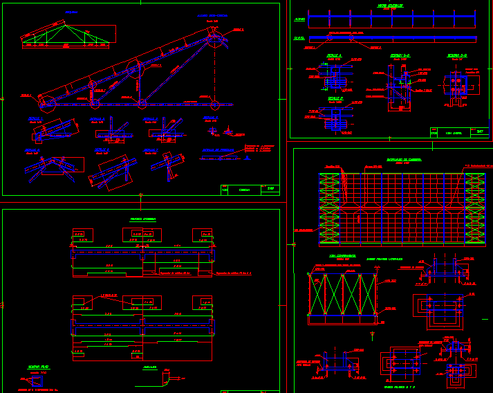 Bridge Crane AutoCAD Drawing with Detailed Structural Sections
