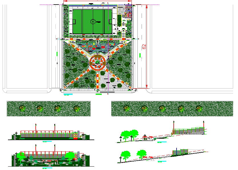 Sport Centre plan & Elevation detail