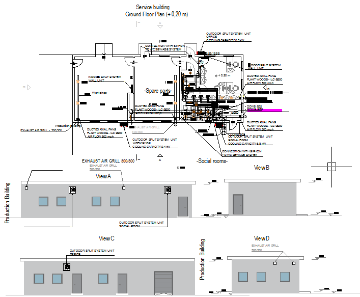feedmill factory service building dwg file