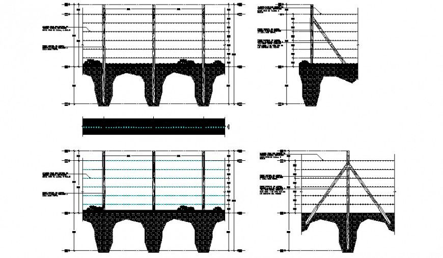 Fence wire detail drawing in AutoCAD file.