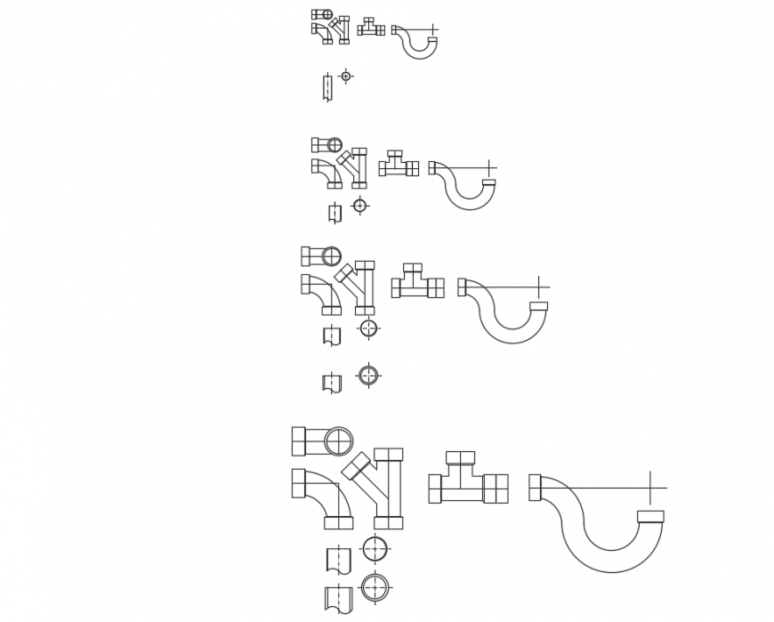 Fencing multiple pcv pipes blocks cad drawing details dwg file