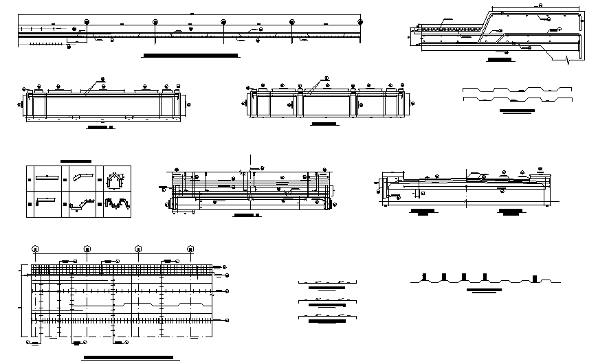 Ferro concrete bridge construction details dwg file