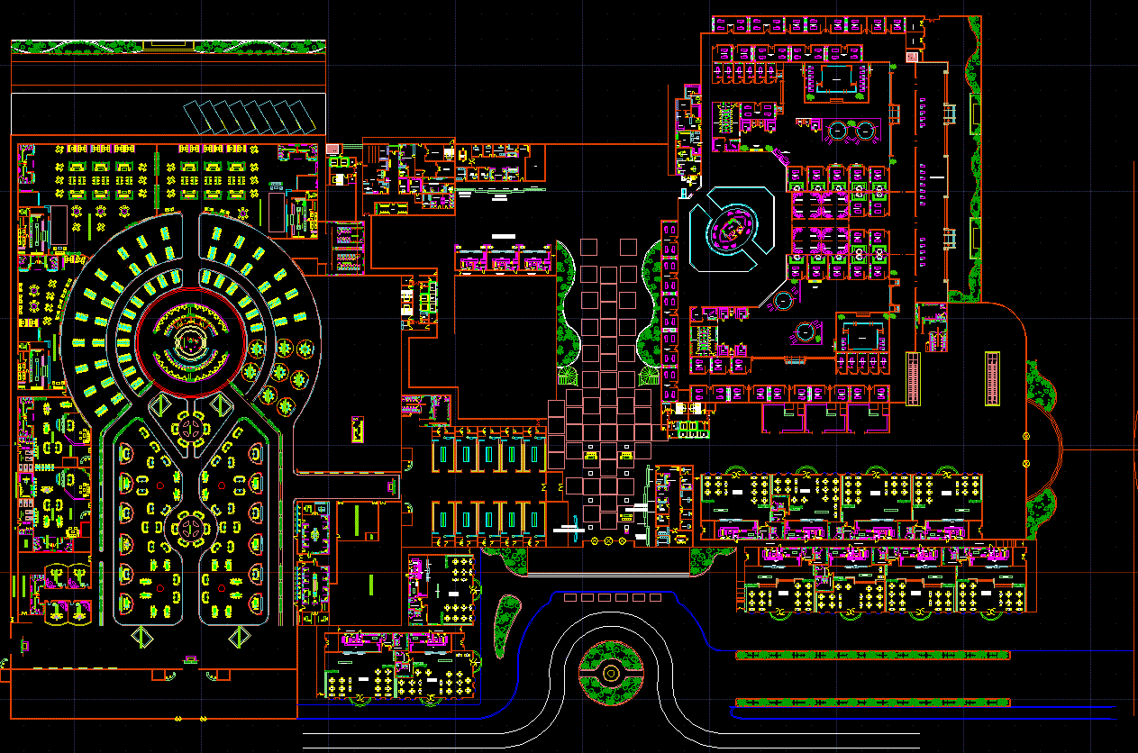 Hotel Layout Plan CAD for Architectural and Interior Design Works