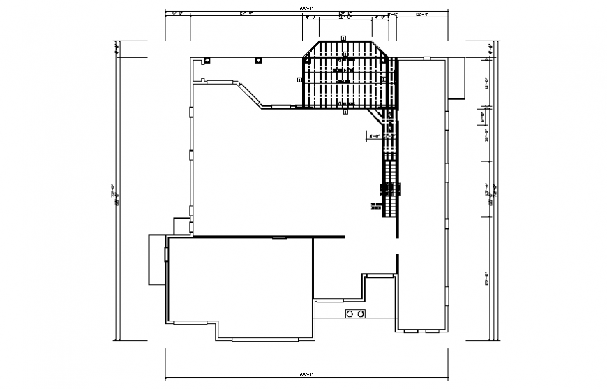 Fifth floor framing plan structure details dwg file