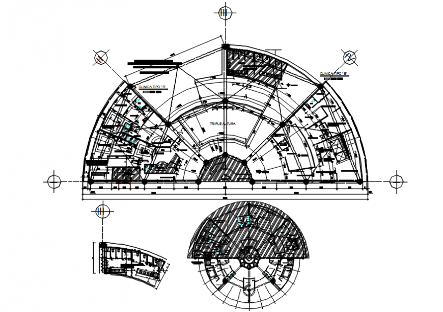 Fifth floor plan of clinic of B type in AutoCAD