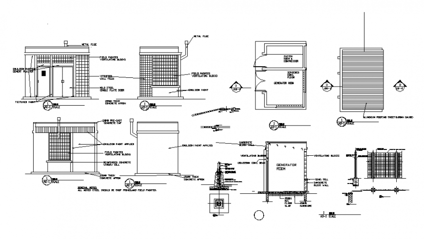 Filling station detail dwg file