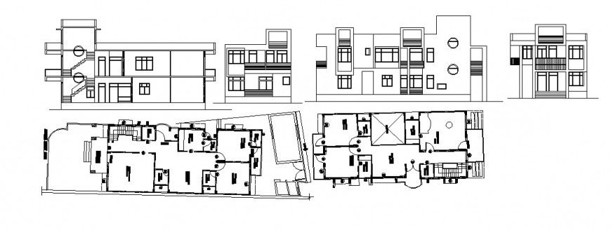Final floor  plan of house and its elevation in AutoCAD