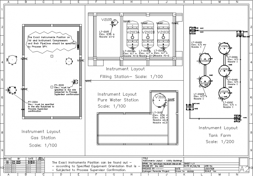 Final Instrument Layout H2O2 Project in dwg file.