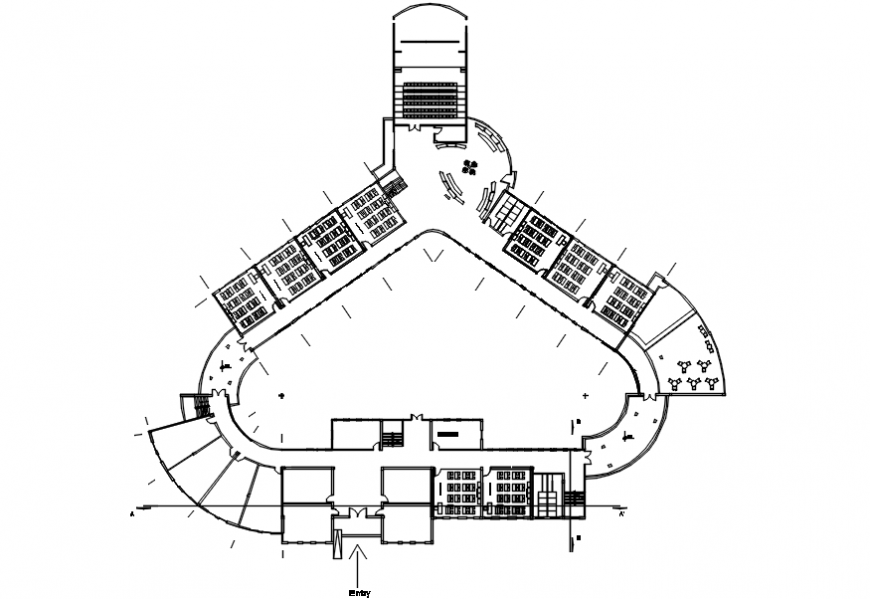 Fine art high school distribution plan cad drawing details dwg file