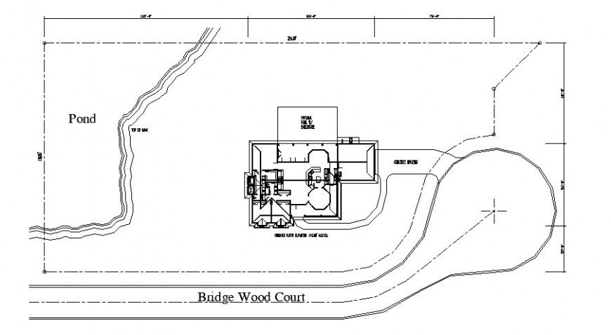 Finished floor plan and site layout plan details of existing house dwg file