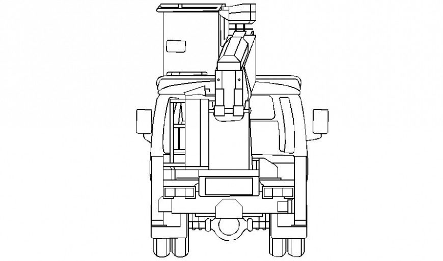 Fire extinguisher truck detail elevation 2d view in autocad