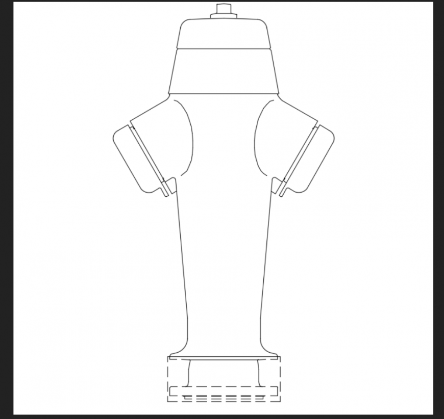 Fire hydrant elevation for house kitchen cad block design dwg file