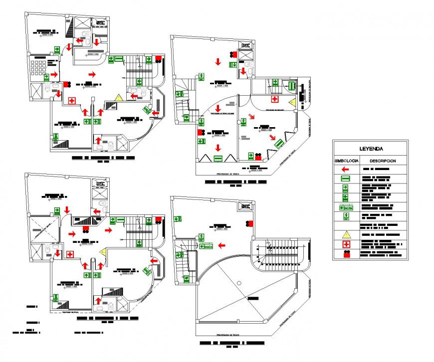 Fire place house icon plan dwg file