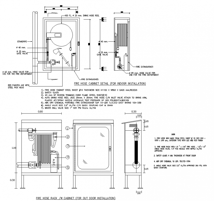 Fire station fire hose detail drawing in dwg file.