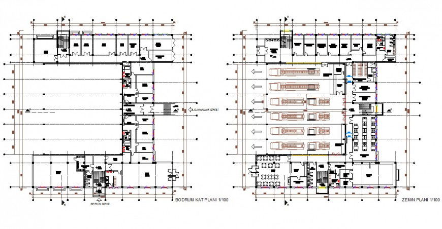 Fire Station Layout Plan DWG File with Detailed Interior Design