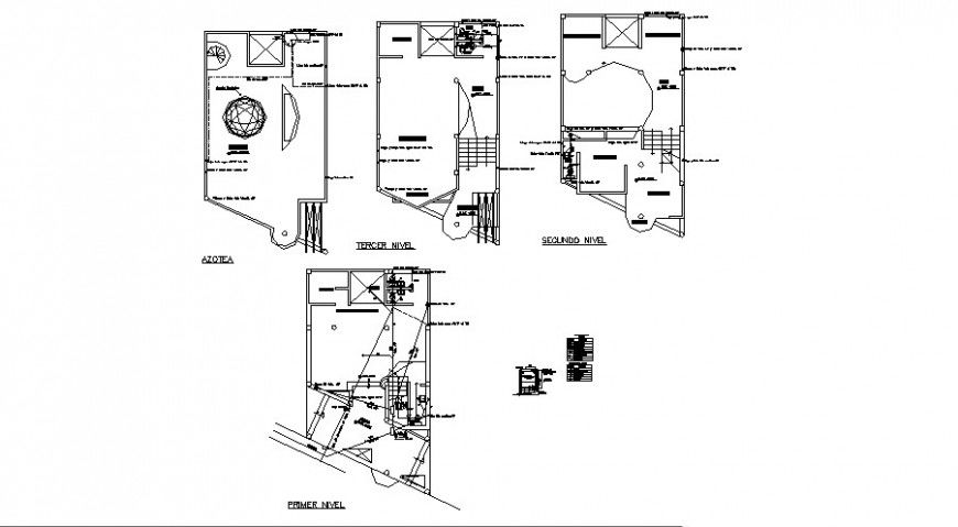 First, second and third floor sanitary installation cad drawing details dwg file