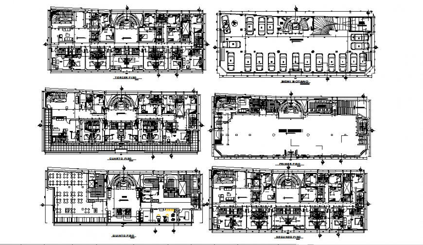 First, second, third, fourth and fifth floor layout plan details of ...
