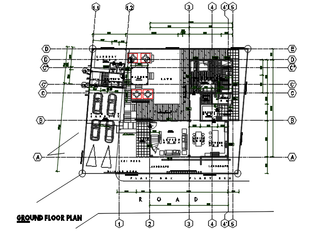 first floor Working plan detail dwg file