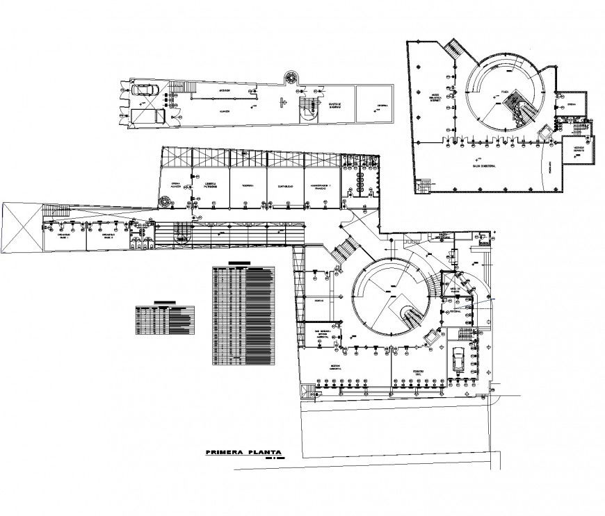 First-floor commercial building plan autocad file