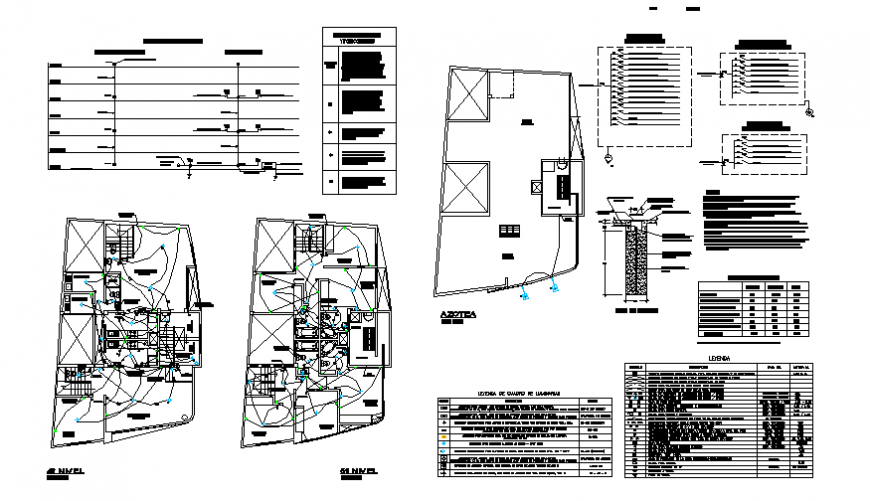 First and second floor electrical layout plan and auto-cad details of house dwg file