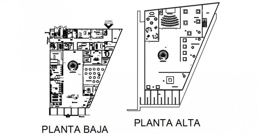 First and second floor plan details of archaeological zone site museum dwg file