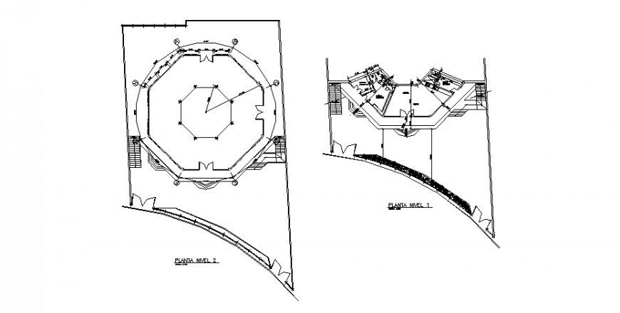 First and second floor plan details of house dwg file