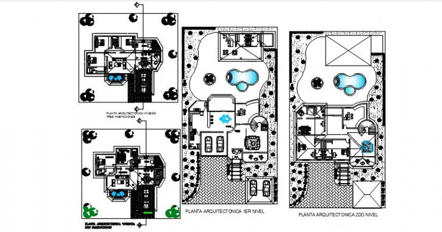 First and second floor plan for sub-divisions houses dwg file