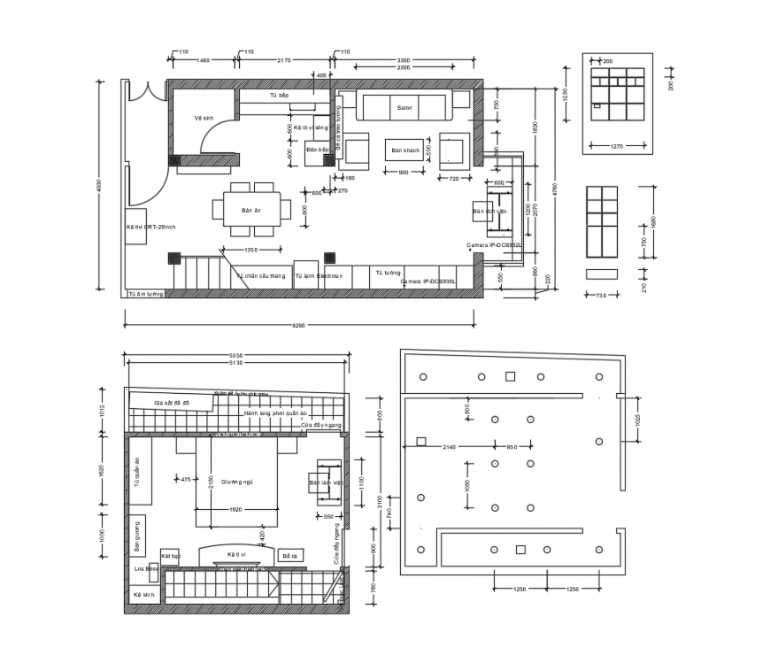 First and second floor plan of hose interior design dwg file