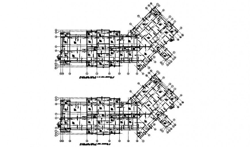 First floor and second floor commercial building structural plan autocad file