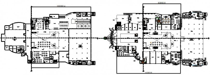 first floor and second floor shopping mall cad file