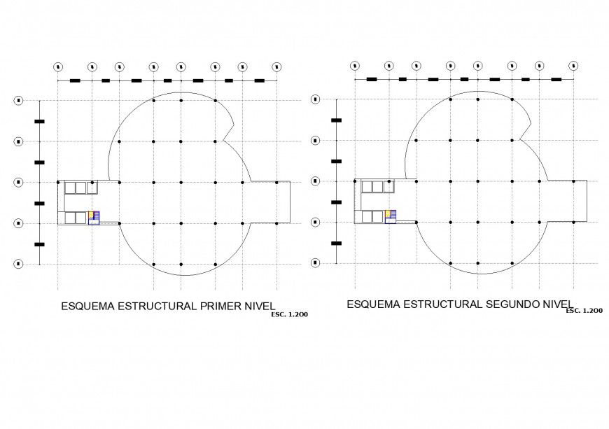 First floor and second floor structural plan autocad file