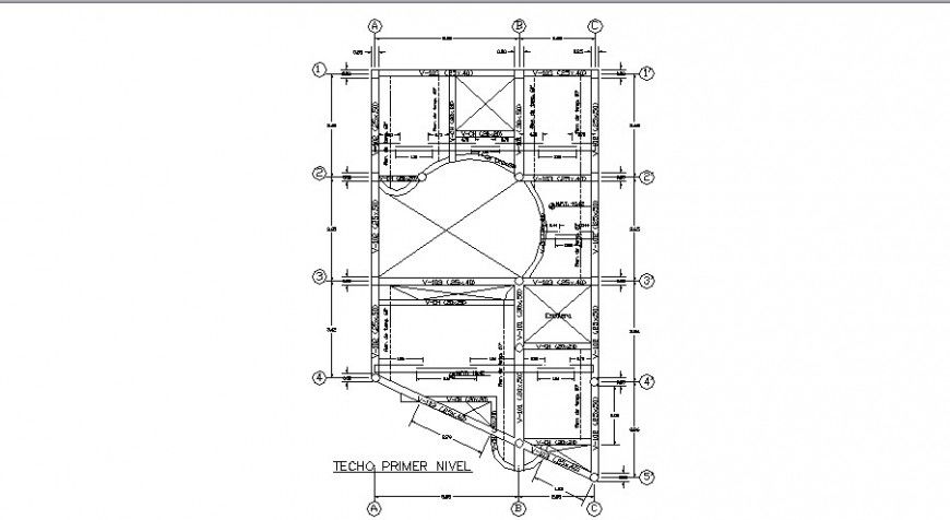 First floor cover plan auto-cad drawing details dwg file