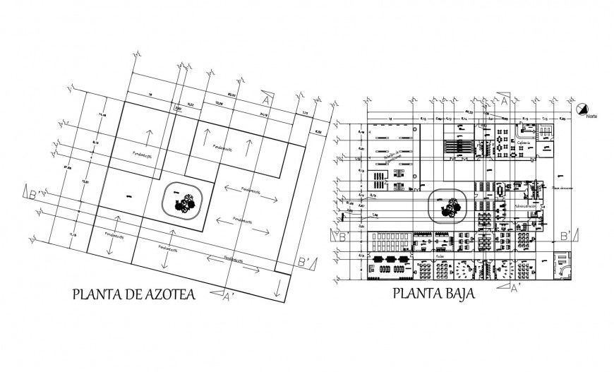 First floor distribution layout plan details of college building dwg file