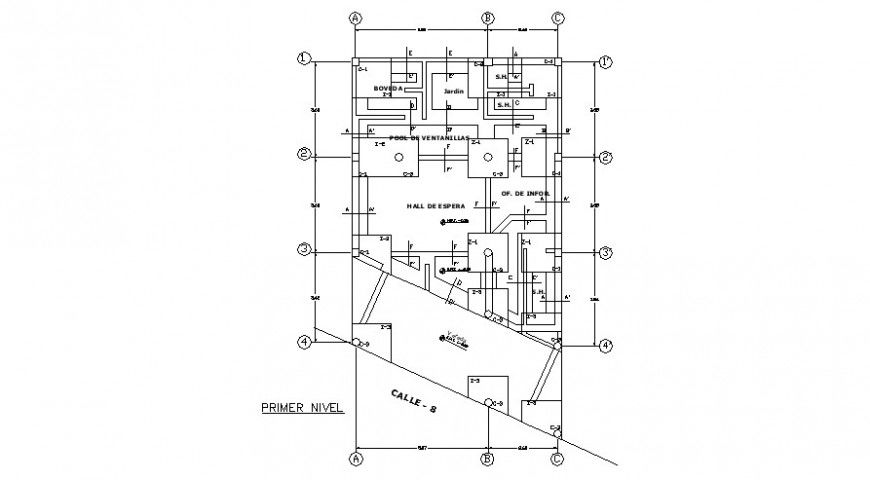 First floor foundation plan structure cad drawing details dwg file