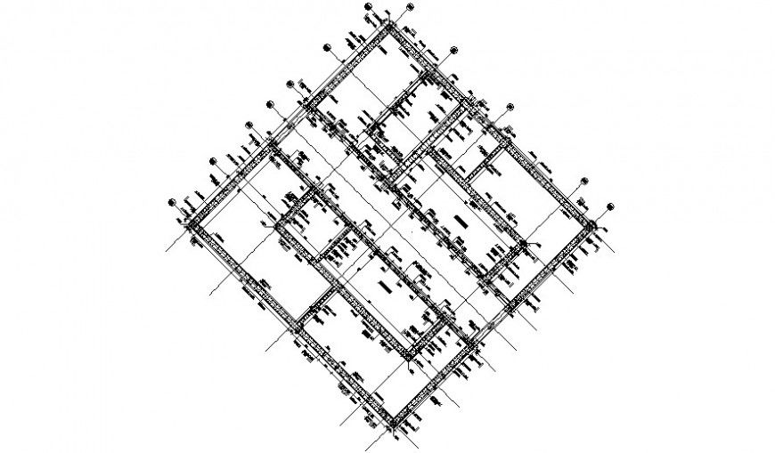 First floor framing plan and structure details of house dwg file