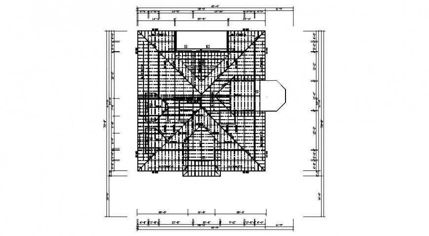 First floor framing plan structure details for residential house dwg file