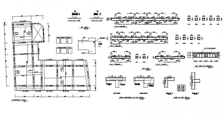 First floor framing plan with beam schedule of house cad structure details dwg file