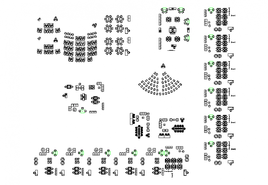 First floor furniture blocks details of hotel dwg file