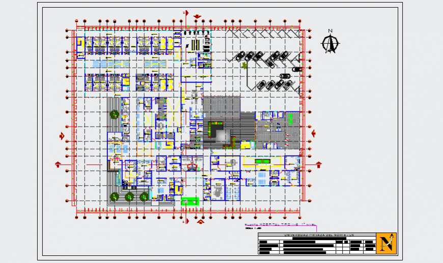 First floor Layout plan of Hospital design drawing