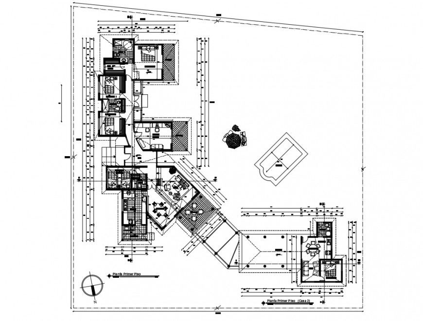 First floor plan details of residential house cad drawing details dwg file