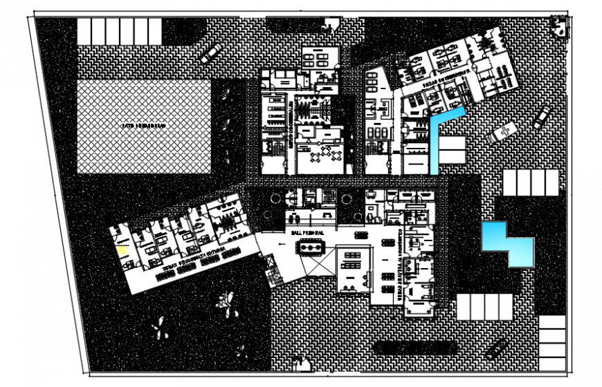 First floor plan of hospital in auto cad