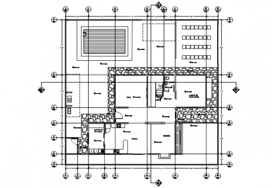 First floor plan of housing area in AutoCAD file