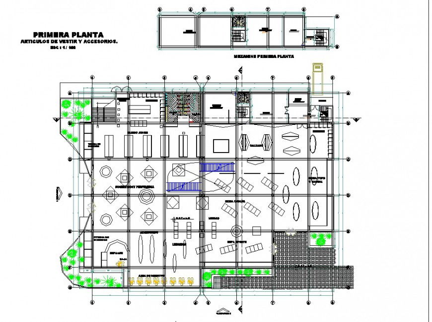 First floor shopping mall commercial building plan layout file