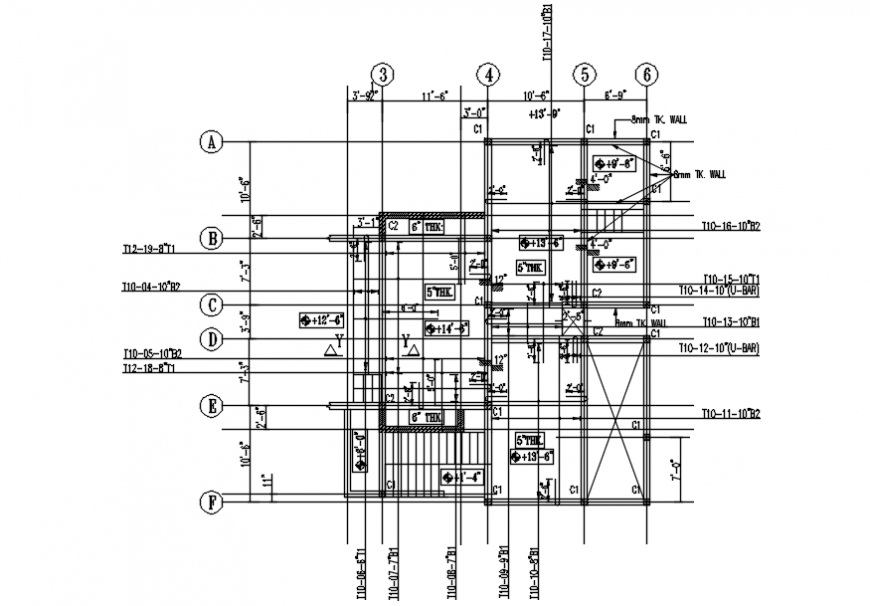 First floor slab plan in AutoCAD file