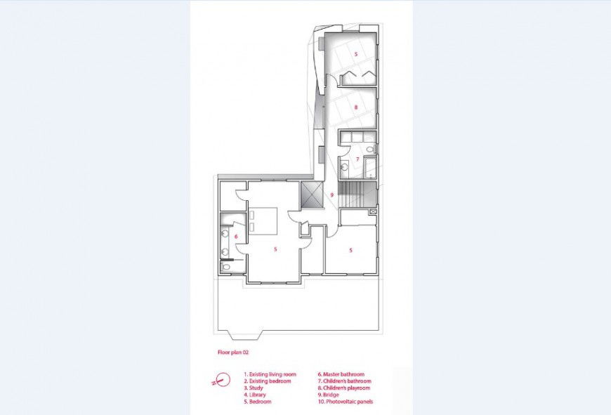 First floor structure plan details of house dwg file