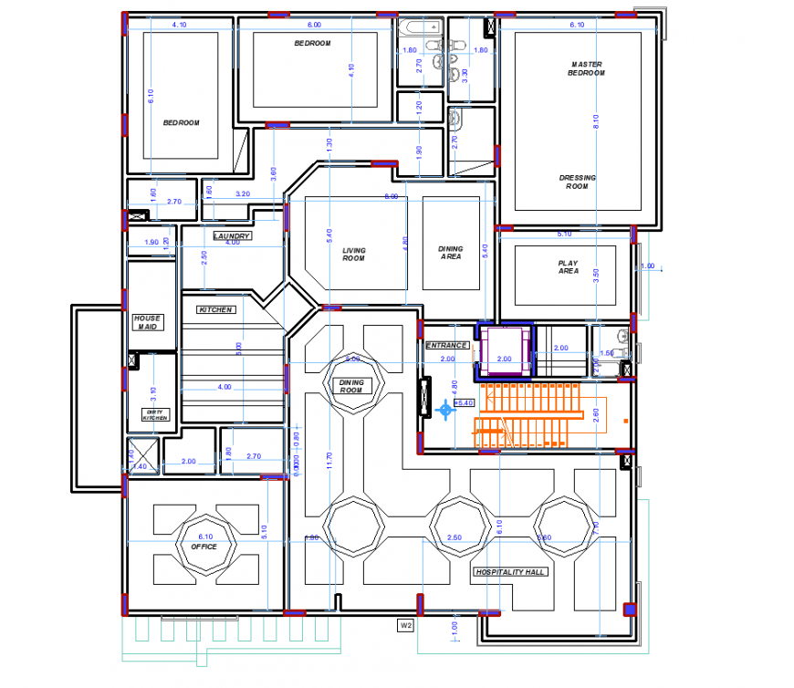 First plan hebshi villa draft line plan autocad file